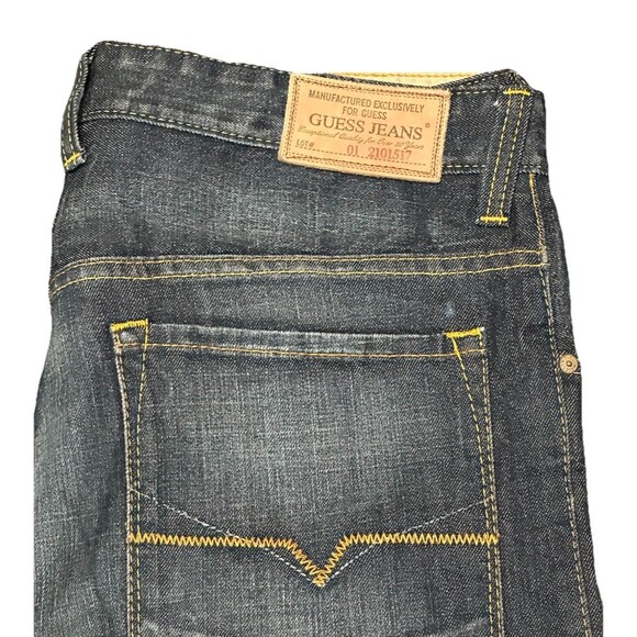 Guess Jeans Denim Baggy Shorts Mens Size 34 Dark Wash‎ Y2K Grunge Skater - Picture 2 of 8